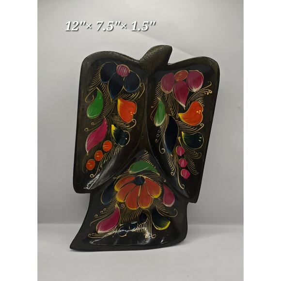 Vintage Mexican Hand-Painted Wooden Platter Tray - Picture 1 of 2